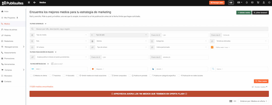 Publisuites, plataforma de link building