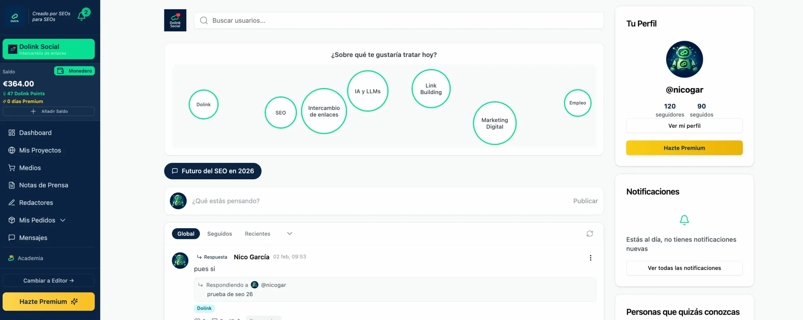 Plataforma para hacer intercambio de enlaces